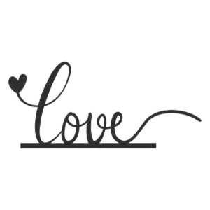 Love – decoratief element in sierlijk lettertype